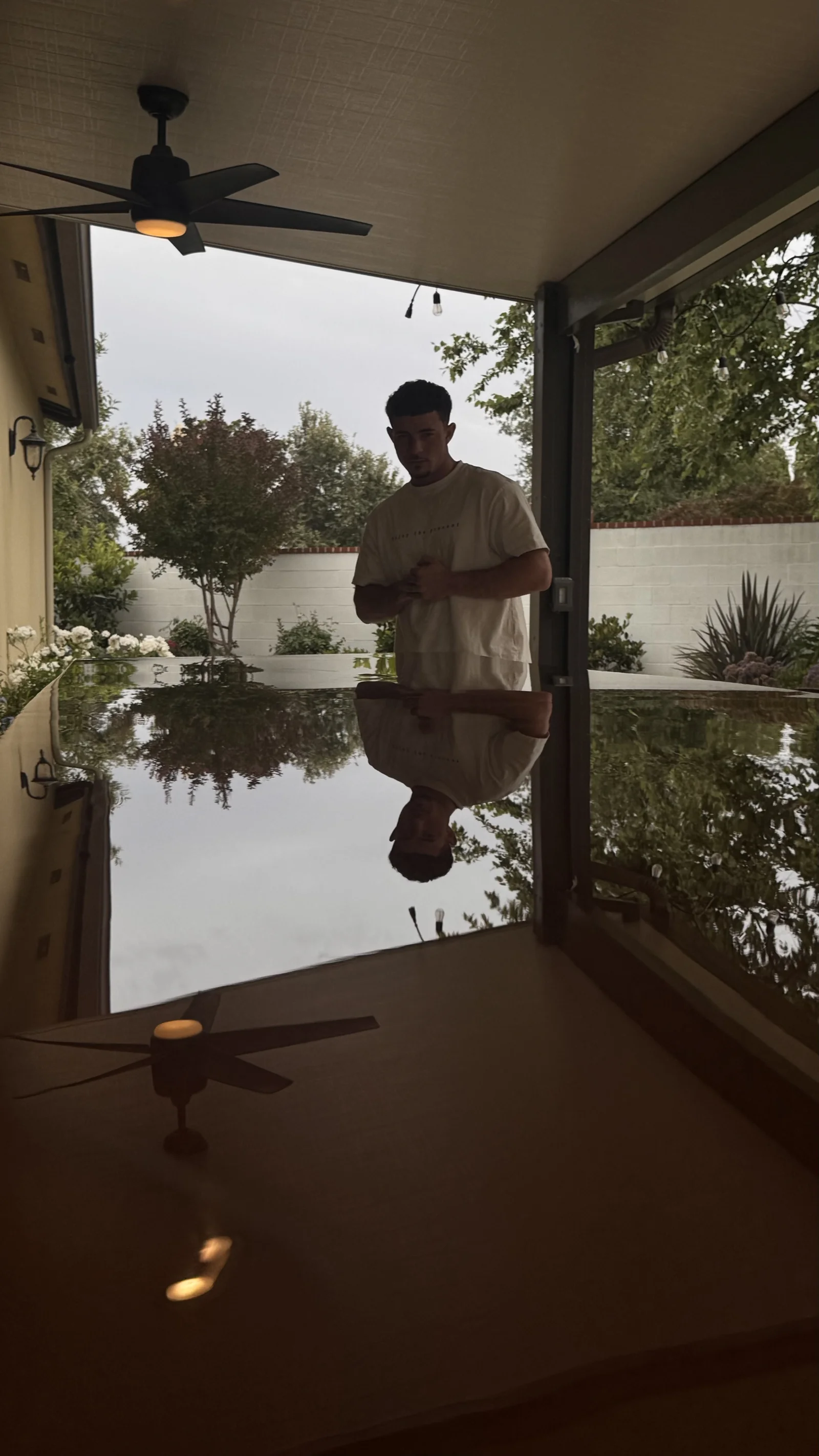 LuxPro Epoxy owner-operator on a freshly poured metallic floor
